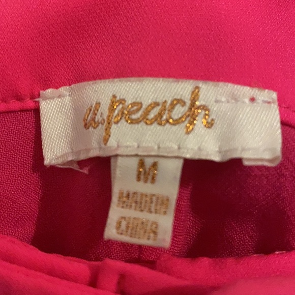 A.Peach pleated belted pink shorts size M - Picture 5 of 7